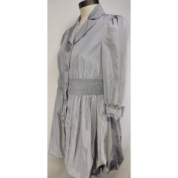 Twelve by Twelve Gray Dress Jacket Trench Coat Size S - Picture 9 of 11